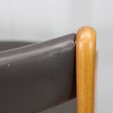 1960s Set Of 6 Teak Dining Chairs in Leatherette , Denmark