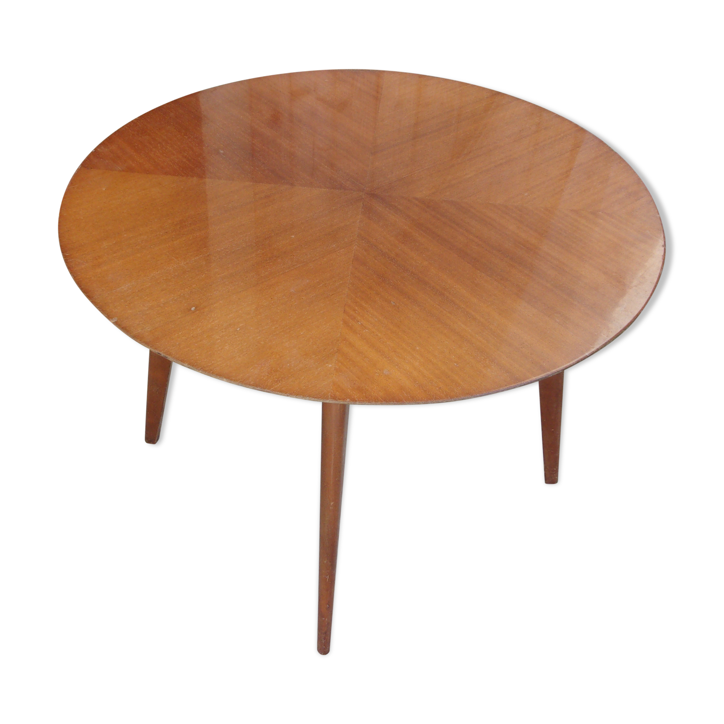 Wood round coffee table 1950/1960