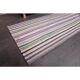 Tapis de couloir kilim turc vintage en laine et coton rose noué à la main