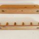 Set of 1 coat hook and 1 wall shelf in Pine from the 1970s.