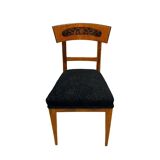 Biedermeier Dining Chair in Cherry Wood and Ink, South Germany, 1820s