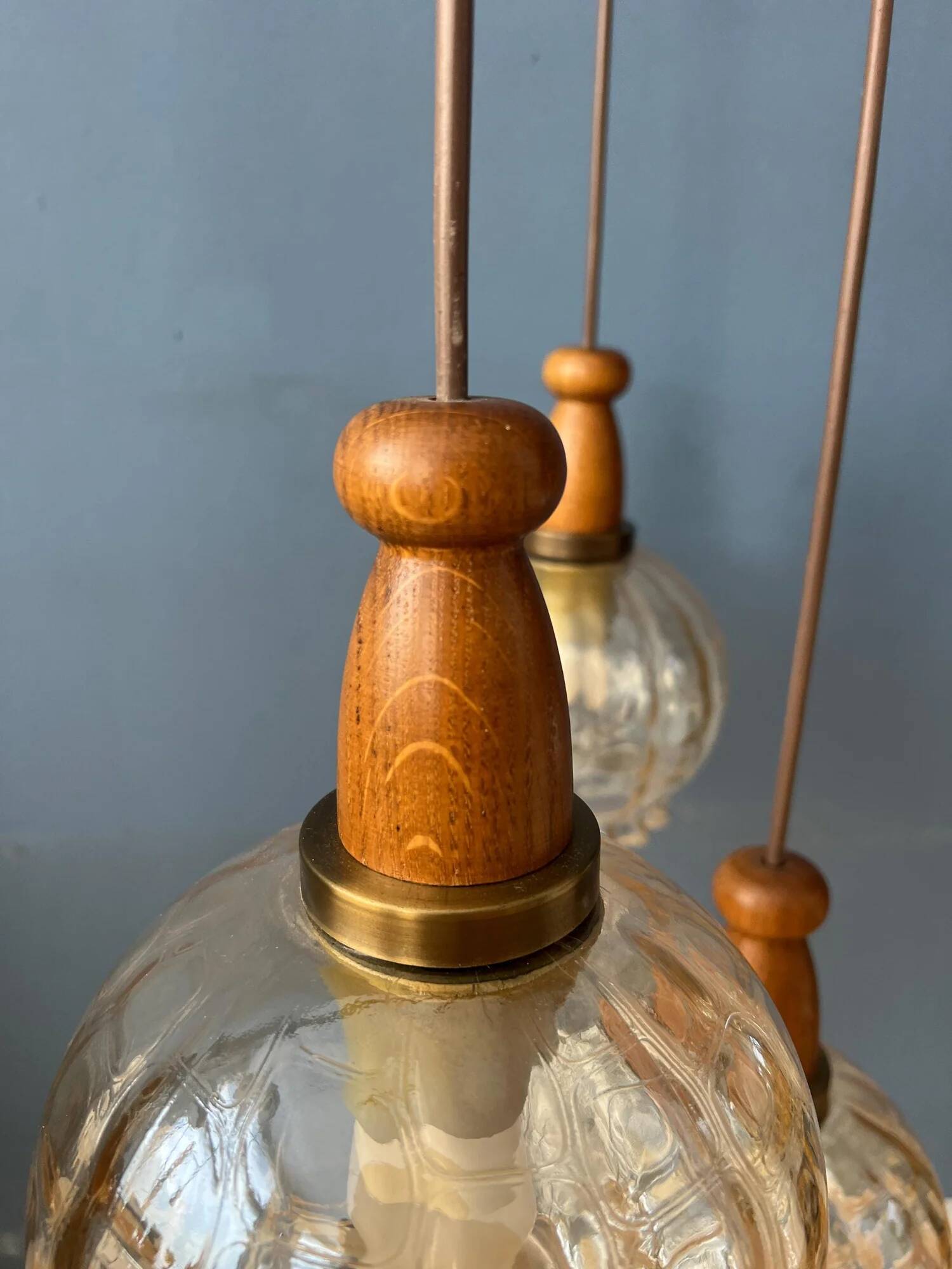 Vintage Hustadt Leuchten glass cascade pendant lamp