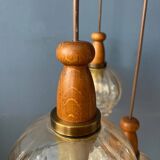Vintage Hustadt Leuchten glass cascade pendant lamp
