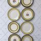 Yellow & black dessert plates Henriot Quimper