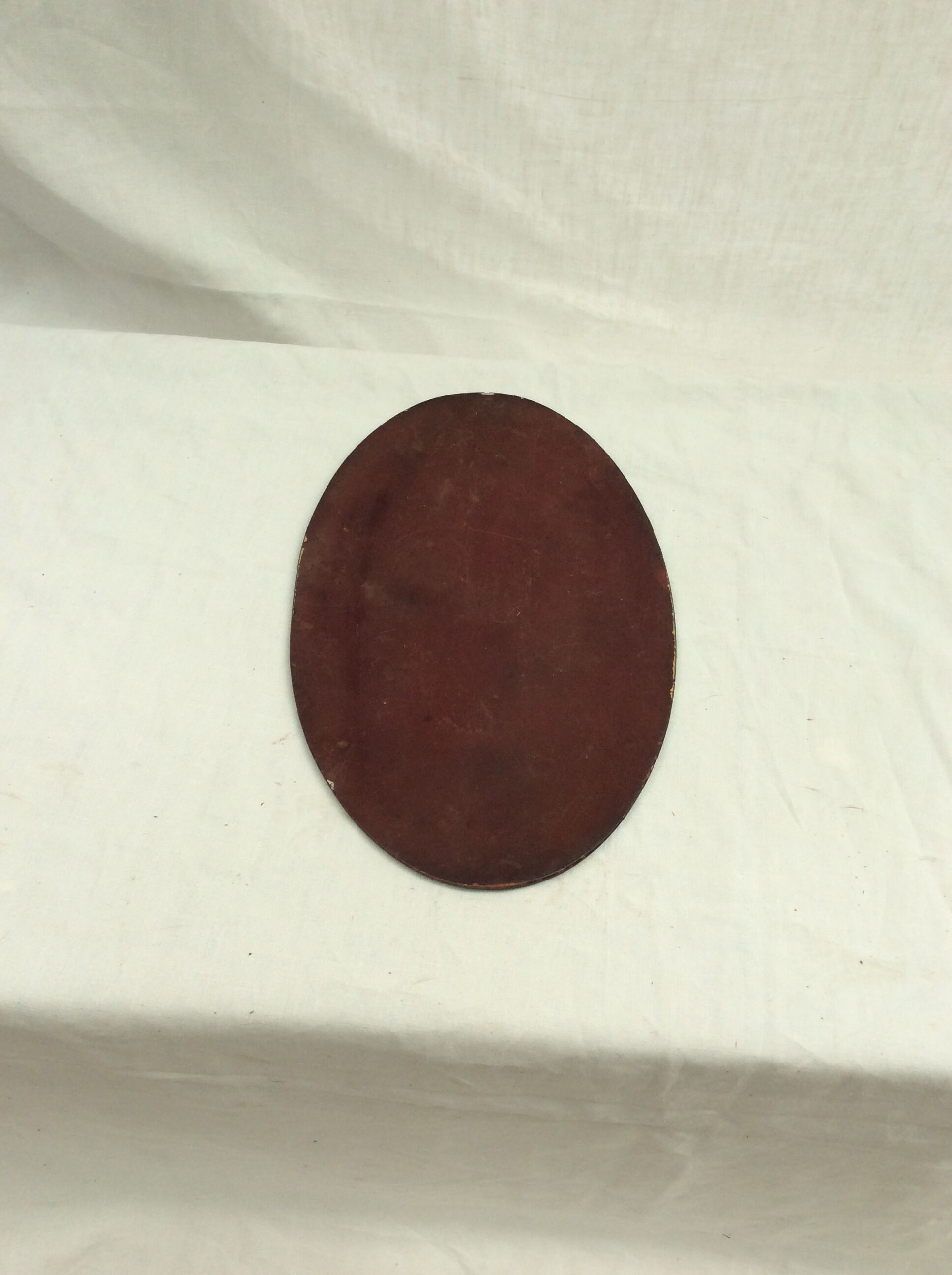 Oval mirror to lay vintage bevelled border slightly marked by time dimension -L-40x Pr-24c