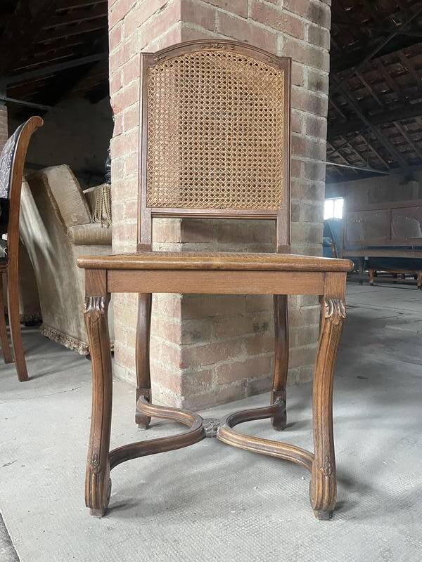 Suite de 6 chaises style Louis XIV en cannage