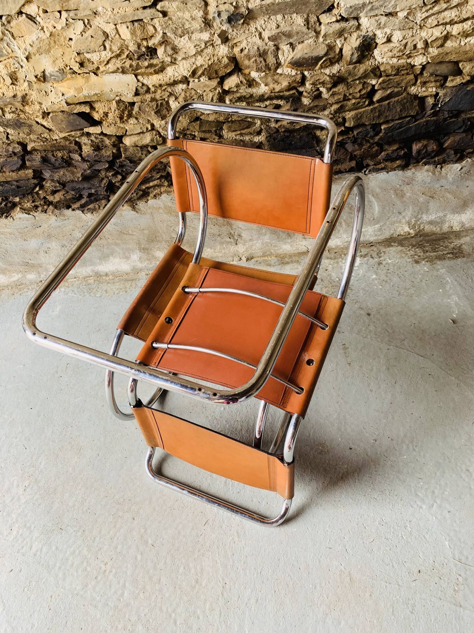 2 chairs MR10 by Ludwig Mies Van Der Rohe for Fasem, 1980