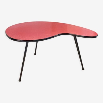 Red Formica bean coffee table