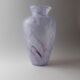 Vintage Murano glass vase from the 1970s, lilac and white swirl.