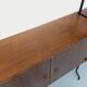 Vintage Italian double modular bookcase in wood and metal