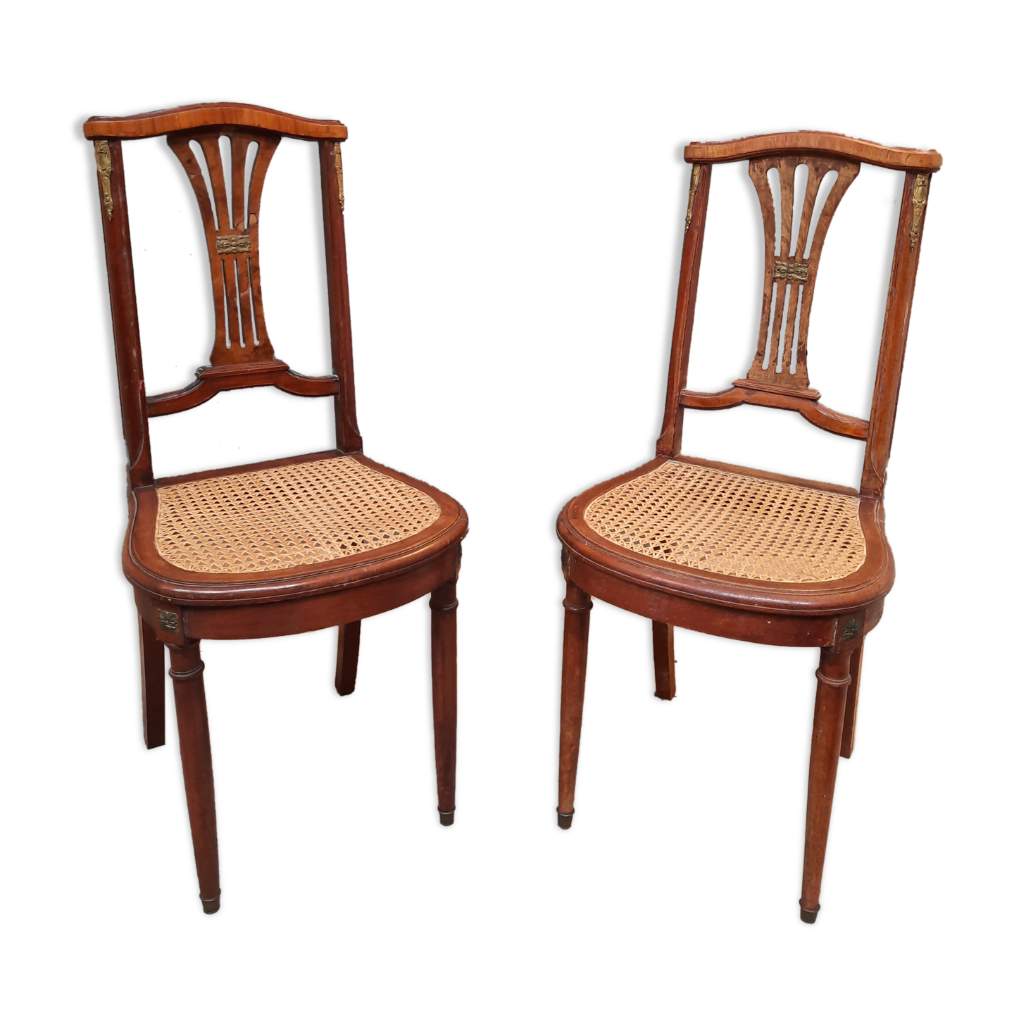 Pair ef chair canées 1930