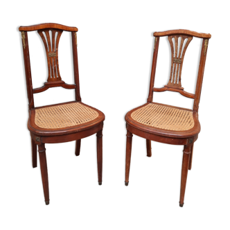 Pair ef chair canées 1930