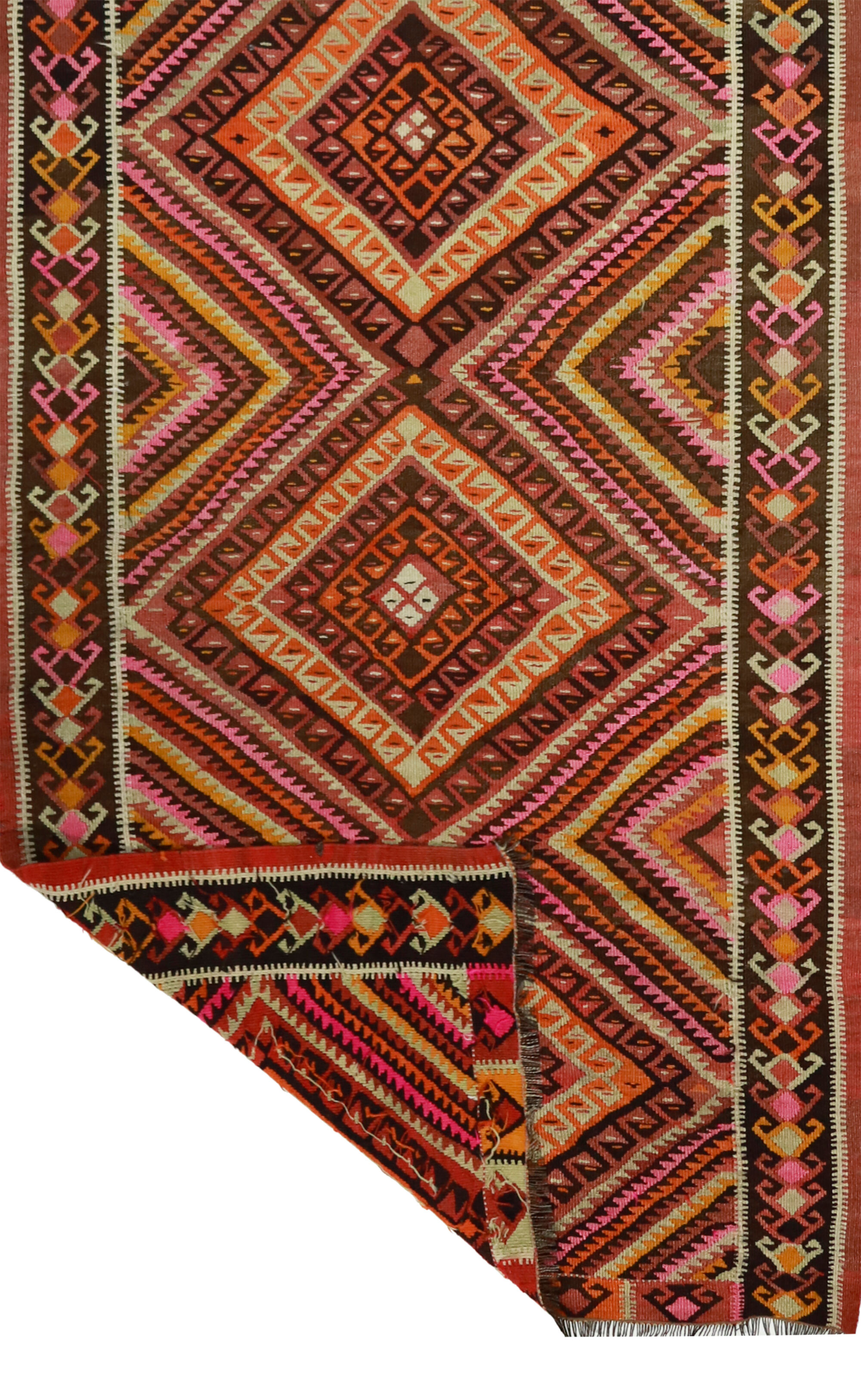 Anatolian handmade kilim rug 366 cm x 115 cm