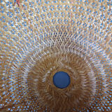 Vintage flower pendant lamp in braided and openwork rattan - Red edge