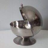 Sucrier boule vintage en inox années 80