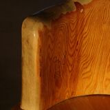 Sculptural stump chair, Brutalism, Wabi Sabi in solid pine, Swedish, 1968.