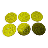 Assiettes à huîtres coquillages série de six XXème