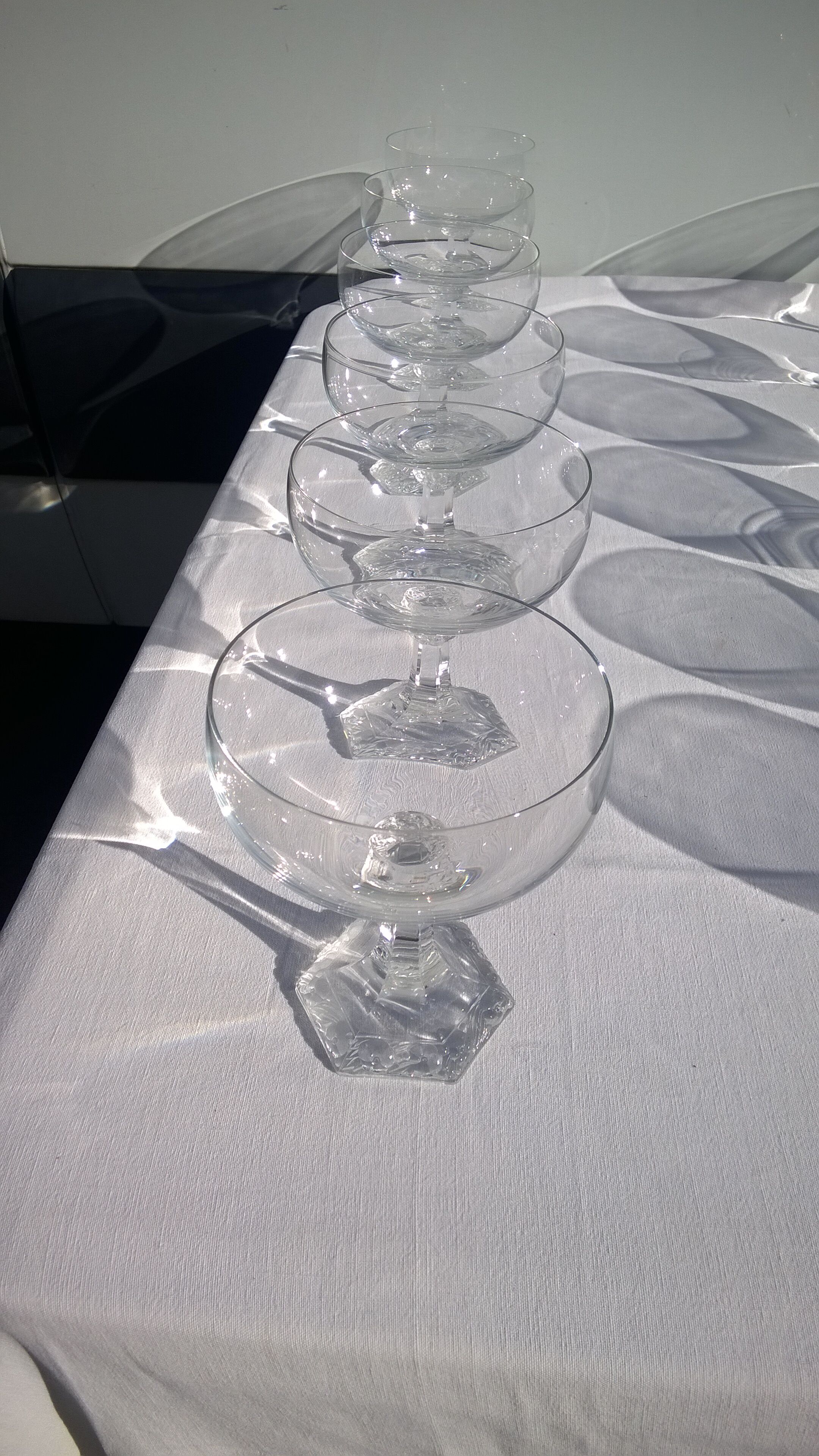 12 crystal champagne glasses