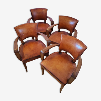 Lot de 4 chaises en cuir
