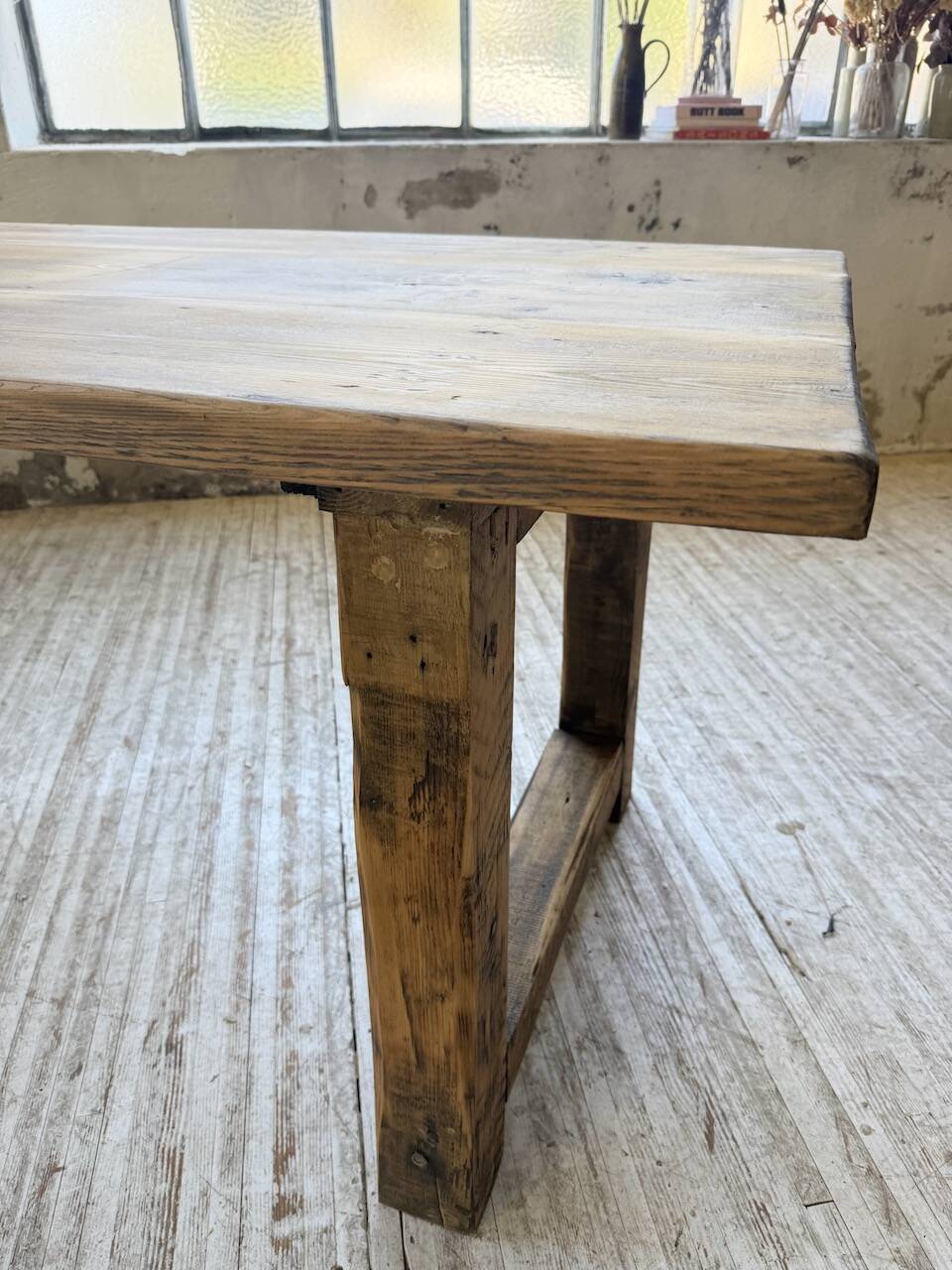 1950s pine farmhouse table 220cm