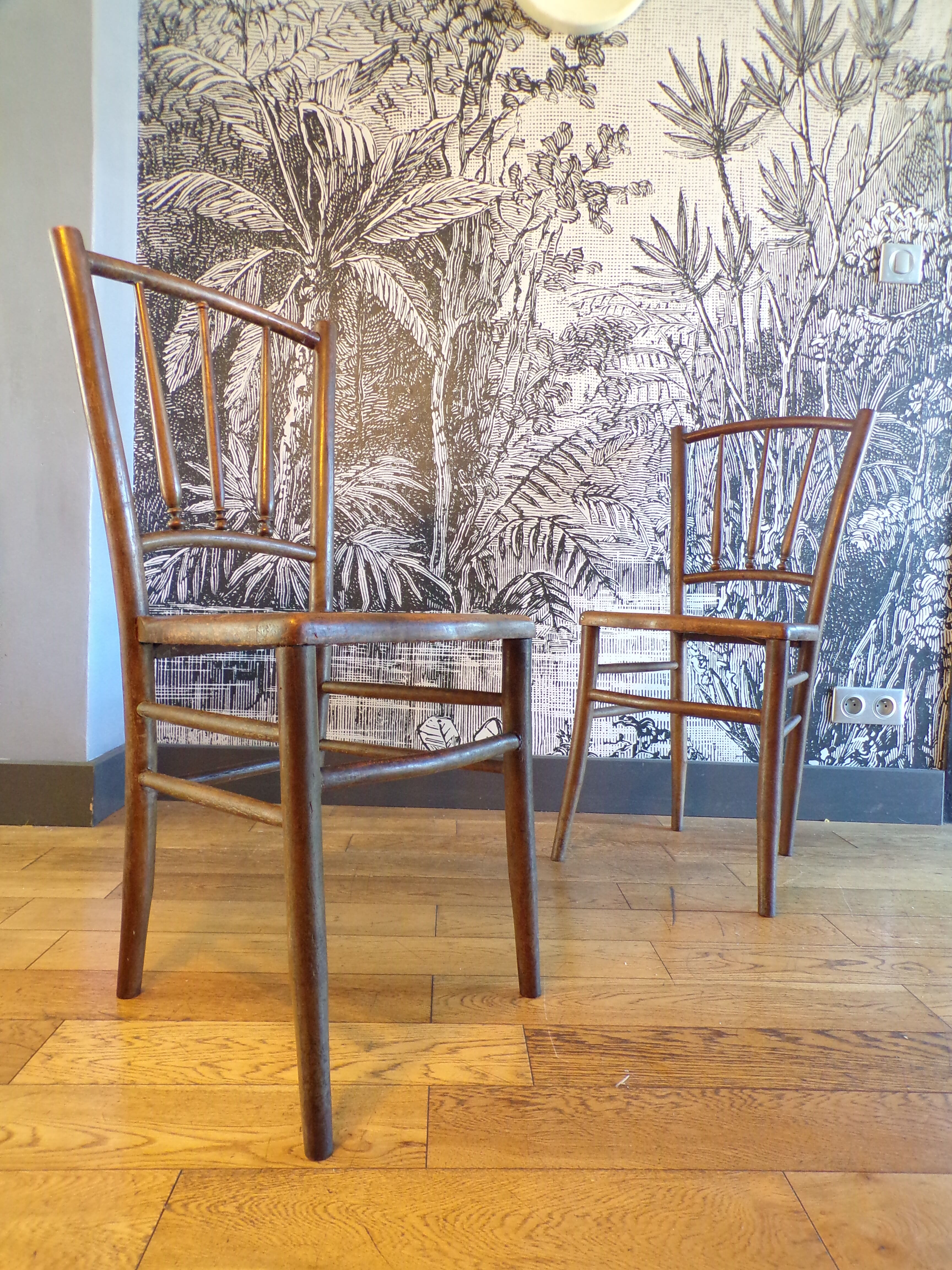 Pair of 1900 cane chairs