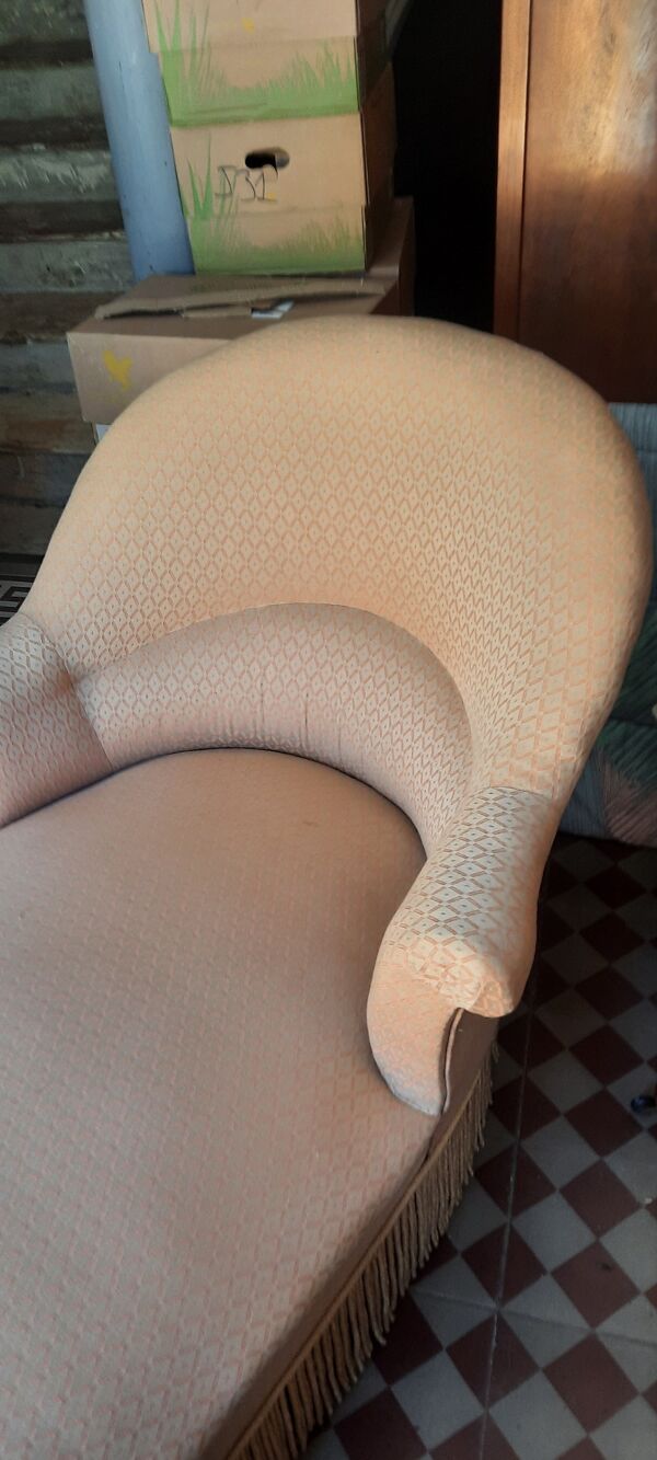 Méridienne et fauteuils crapaud
