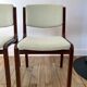 Pair of wooden armchairs and green and ecru fabrics 70s