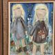 Original Swedish Oil on Canvas – “Friends” by A. Wickgren – Vintage & Framed