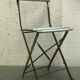 Lot de 40 chaises pliantes en fer et lame de bois XX siècle