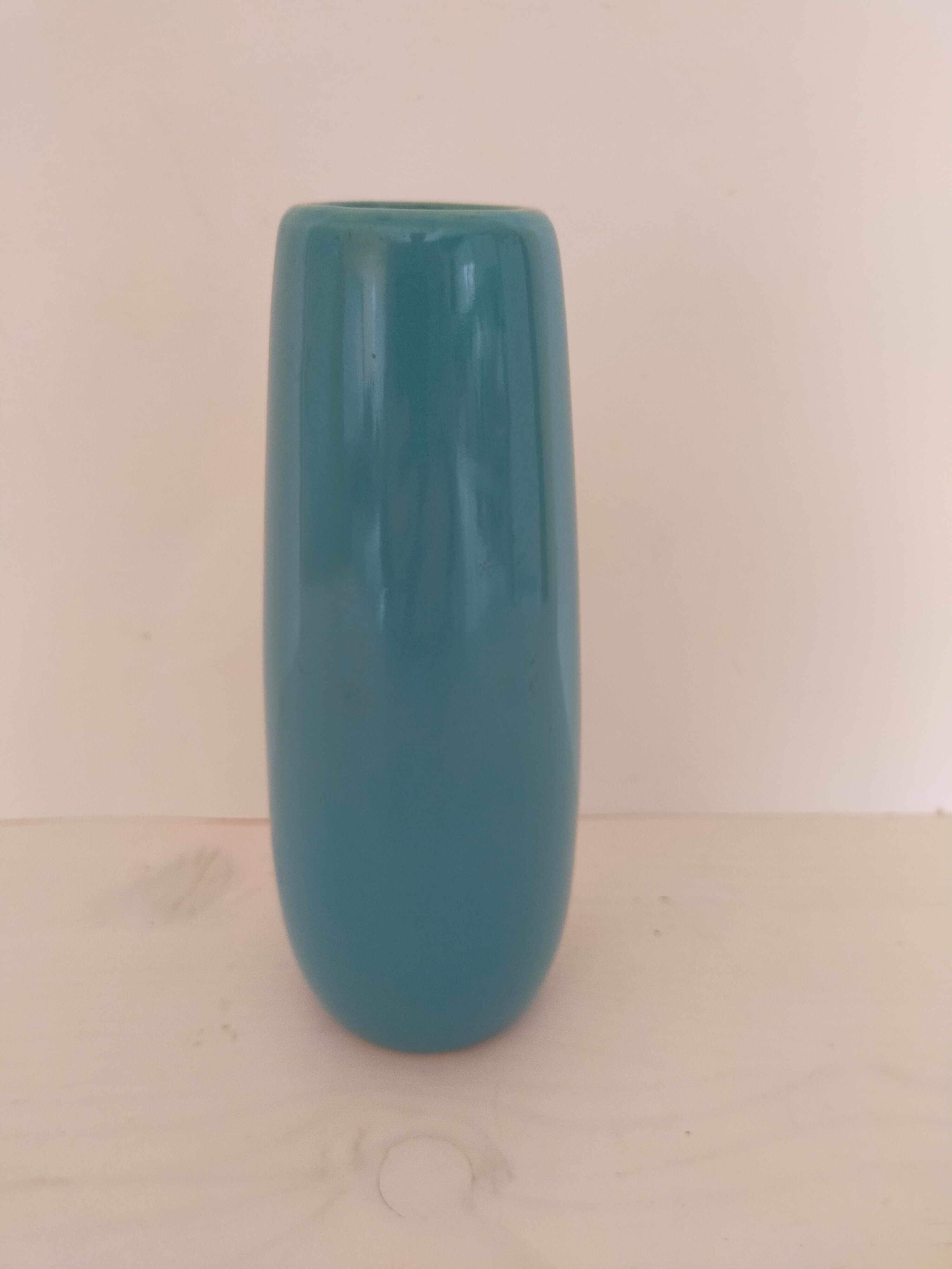 Blue ceramic vase signed