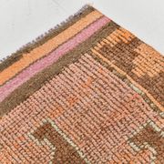 Brown & Orange Turkish Runner Rug, 92x328Cm