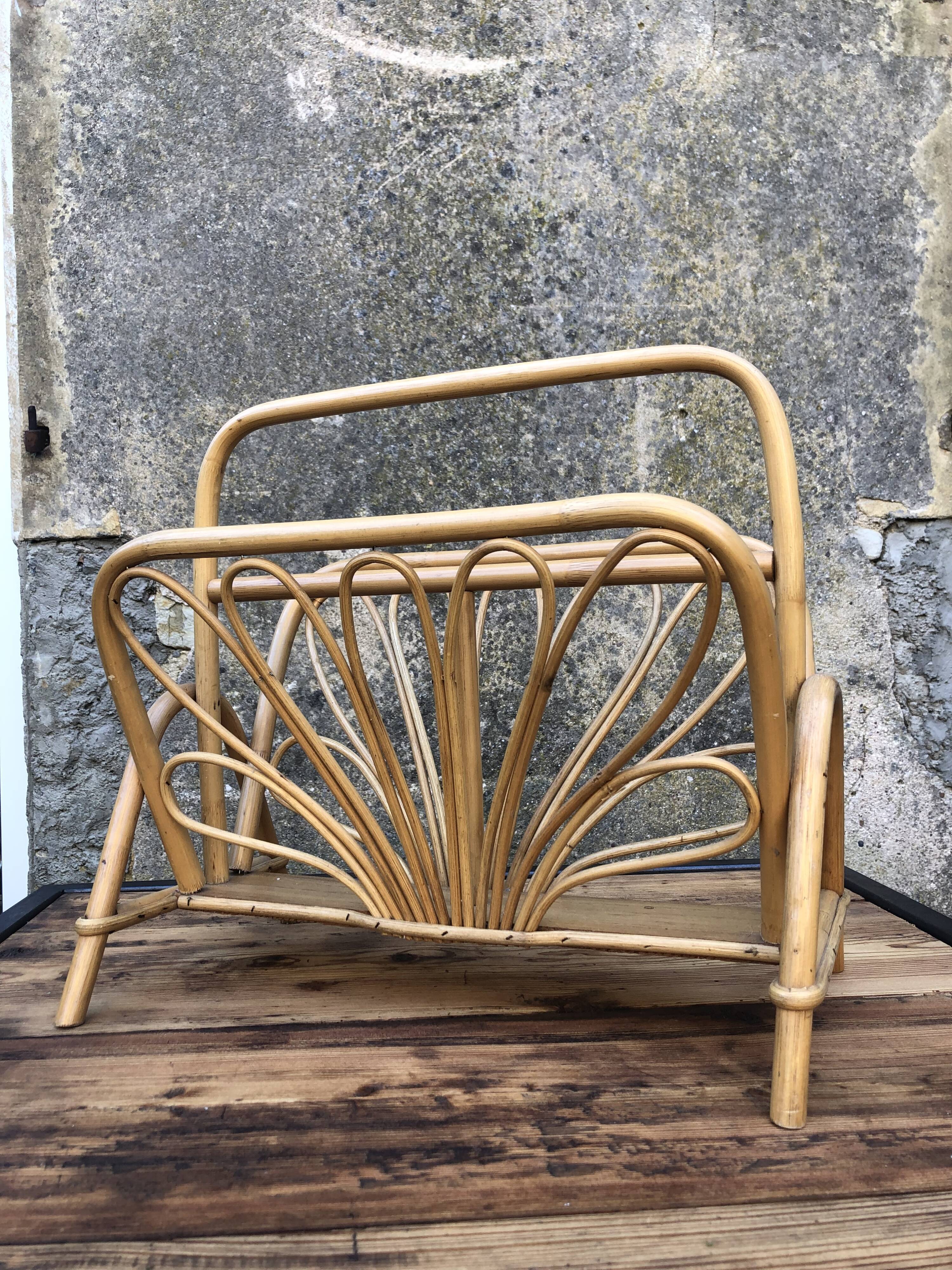 Rattan magazine holders