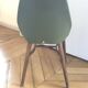 Chaise cuir couleur olive, année 50