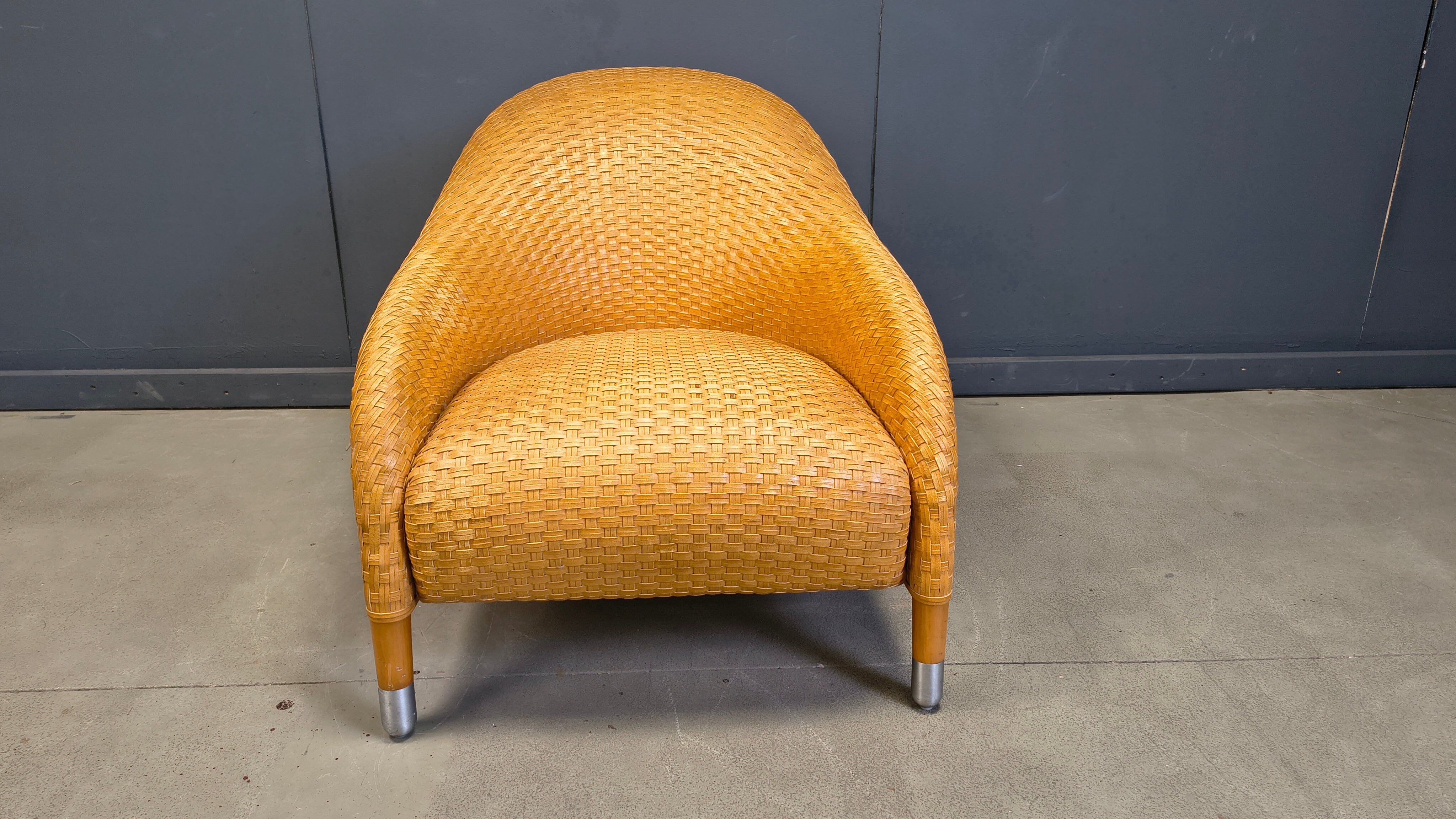 Antonio Citterio braided leather armchair, 1980s