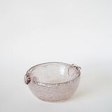Bubble glass ashtray from Biot, pink, 1960