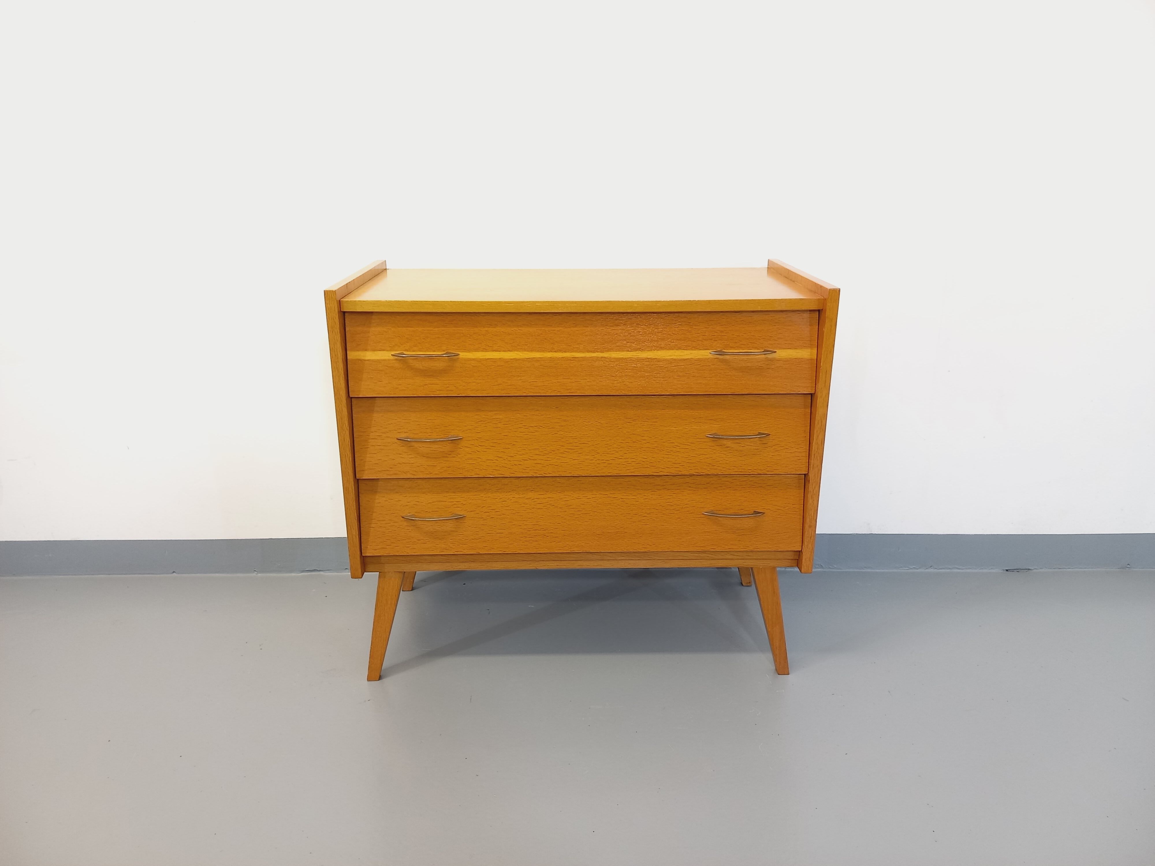 Vintage wooden chest of drawers from the 50s 60s