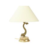 Classic Table Lamp Fish Dolphin Brass Onyx Marble