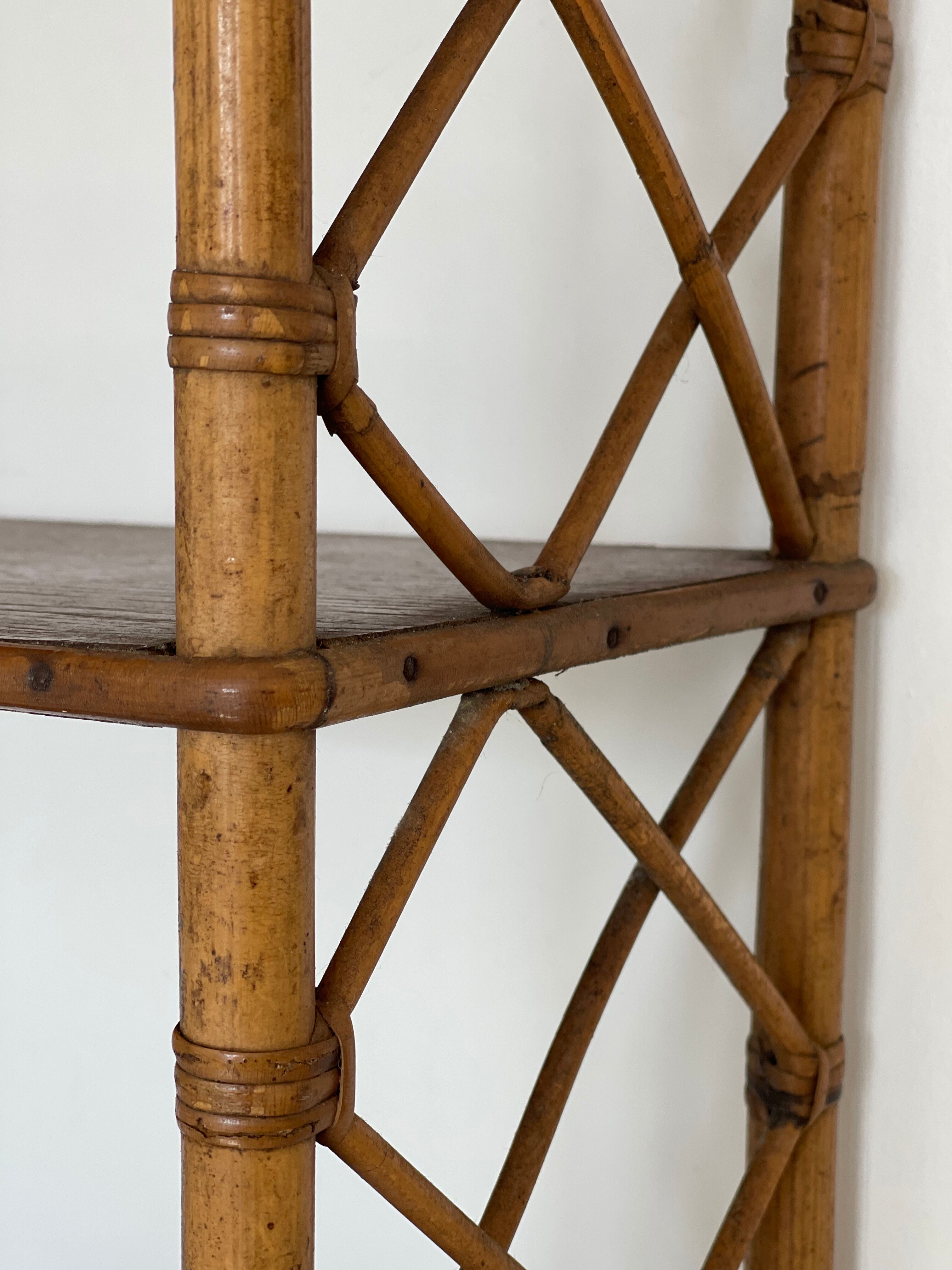 Rattan wall shelf 1960