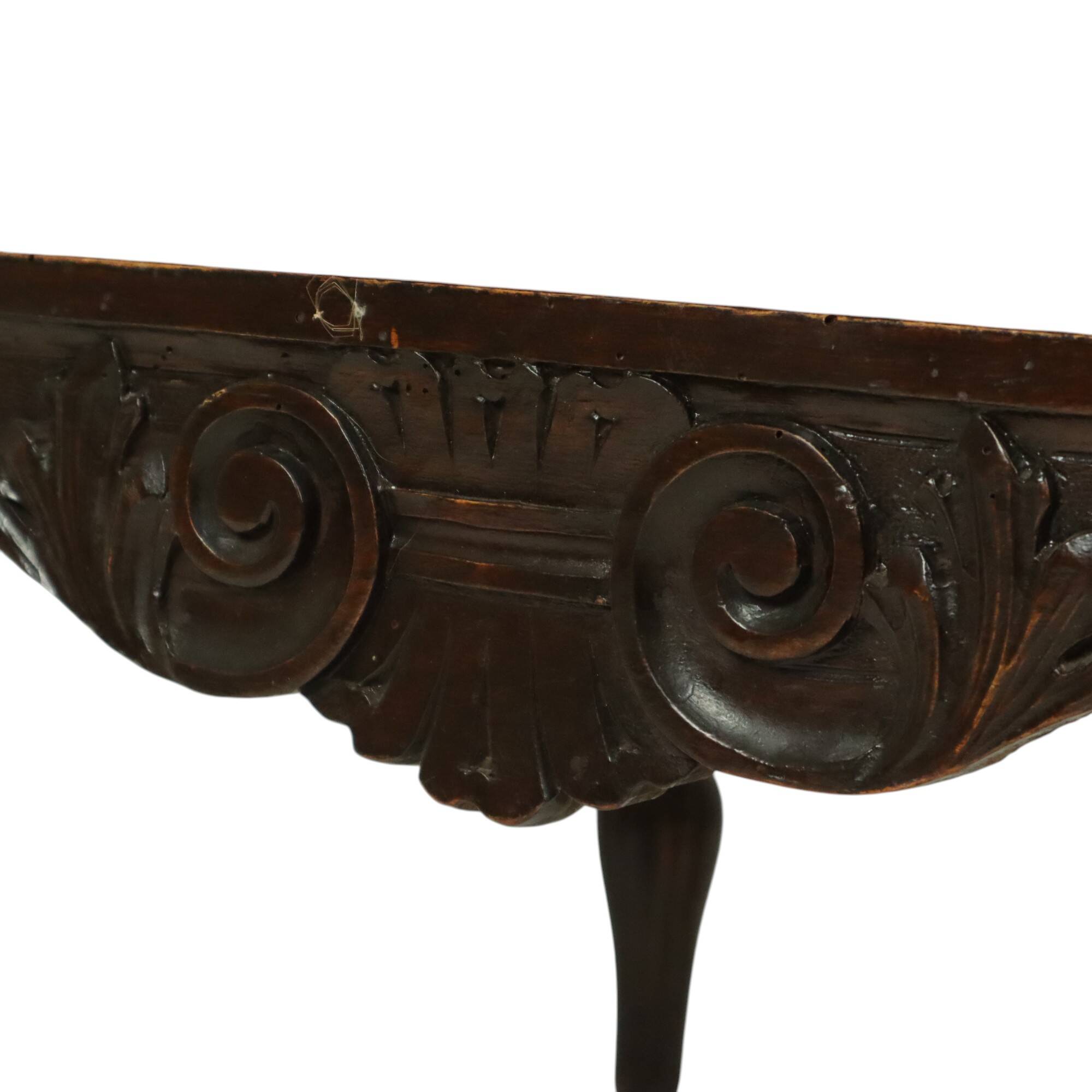 Antique Italian Oak Corner Chair Renaissance Style