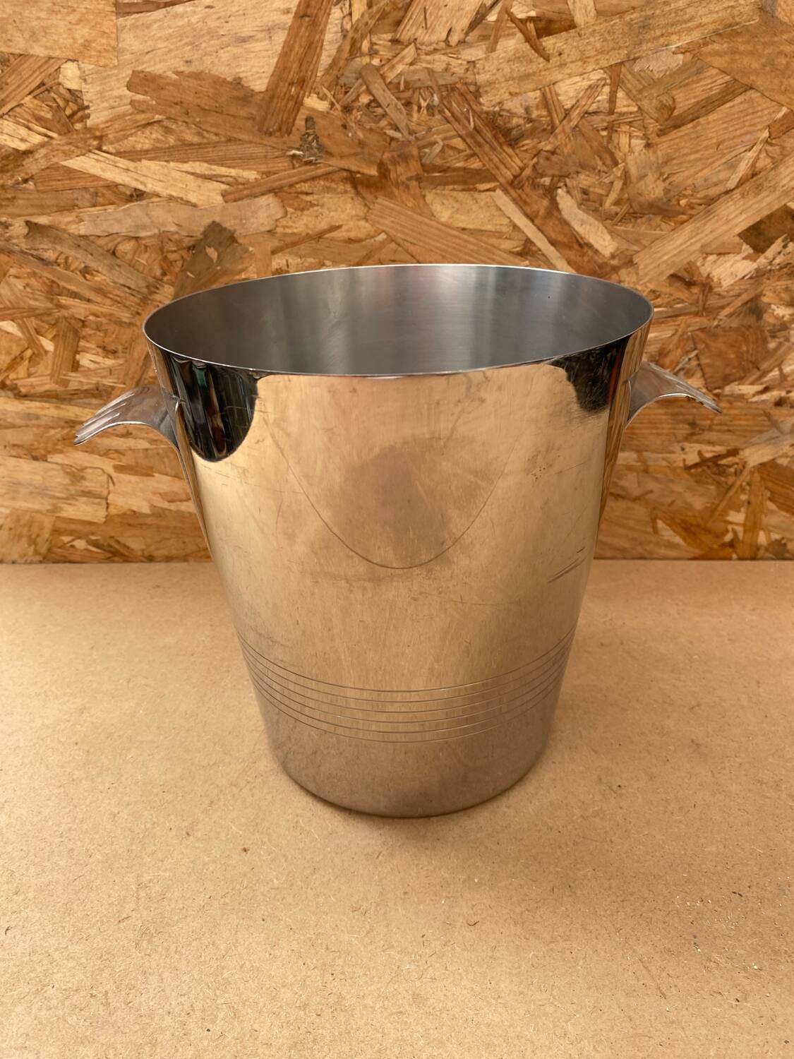 Old Champagne Ice Bucket Rémy LETANG Stainless Steel France Vintage