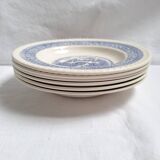 6 vintage soup plates