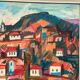 Original Swedish Oil on Panel – “Coastal Town” by Bartovicz 71 – Vintage & Framed – 51 × 41 cm (20" x 16.1")