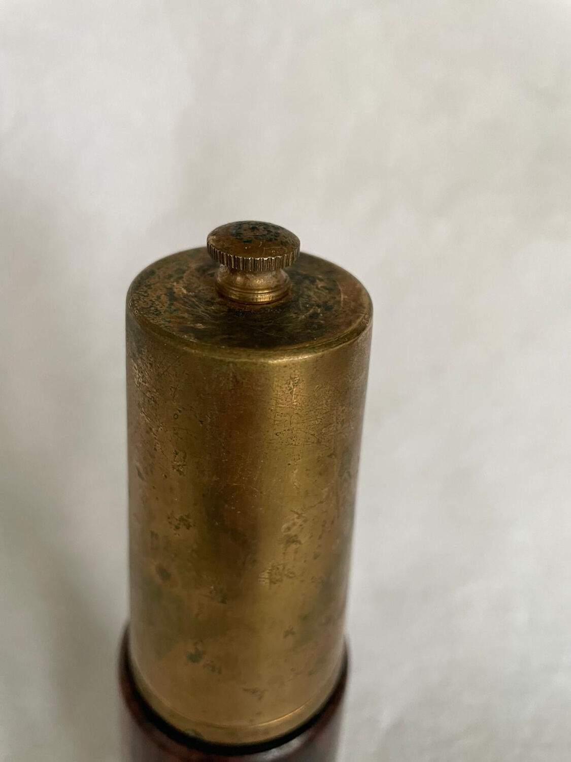 Pepper mill, Italian, vintage, in rosewood and copper.