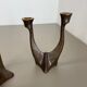 set of 2 Midcentury Brutalist Bronze Candleholder, Michael Harjes, Germany 1960s