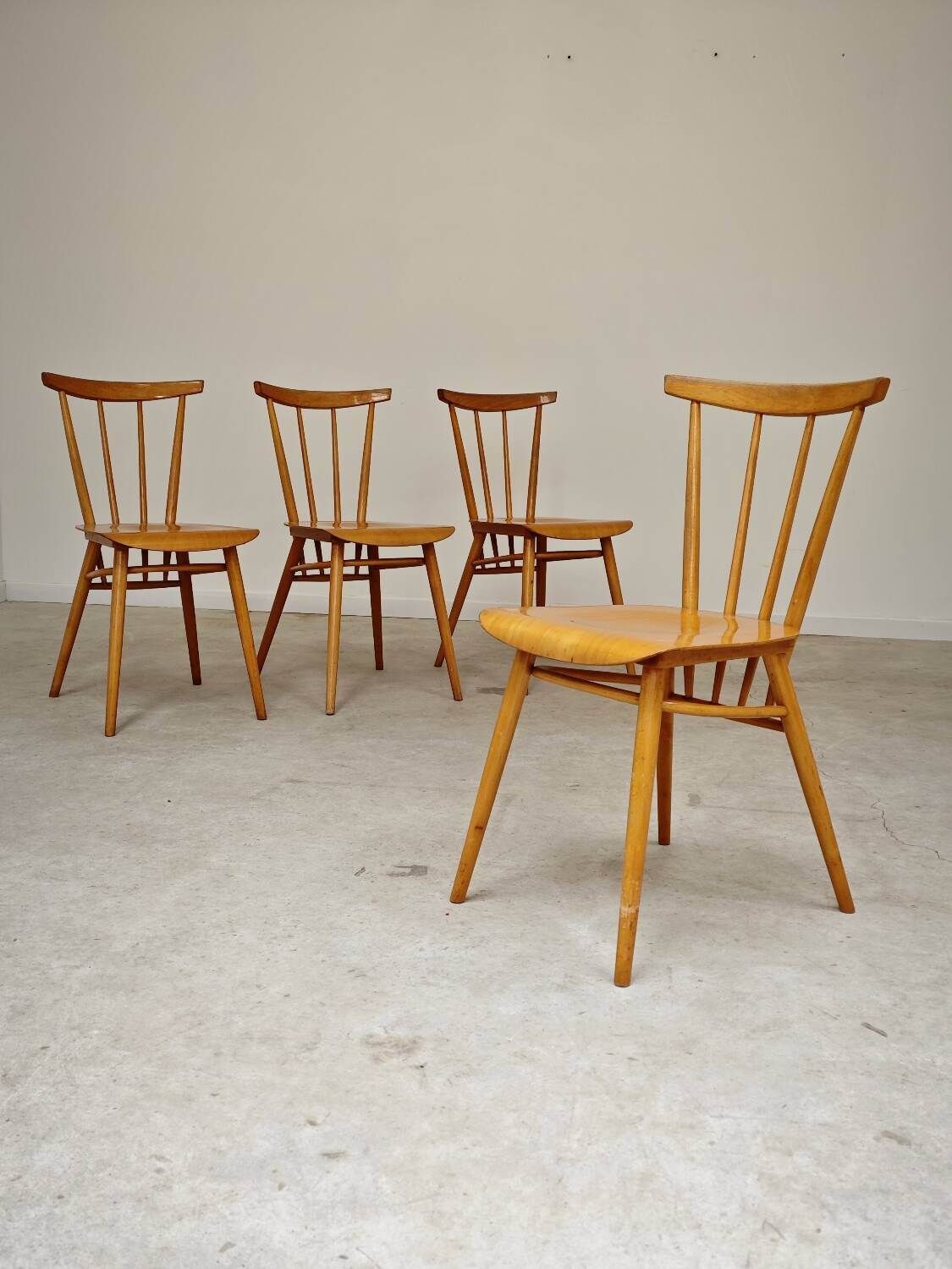 Set of 4 wooden dining chairs by Tatra Nabytok 1960