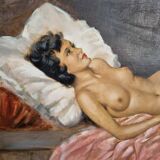 Nu féminin, huile sur toile, Lafont