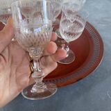 10 verres à porto en cristal ciselé