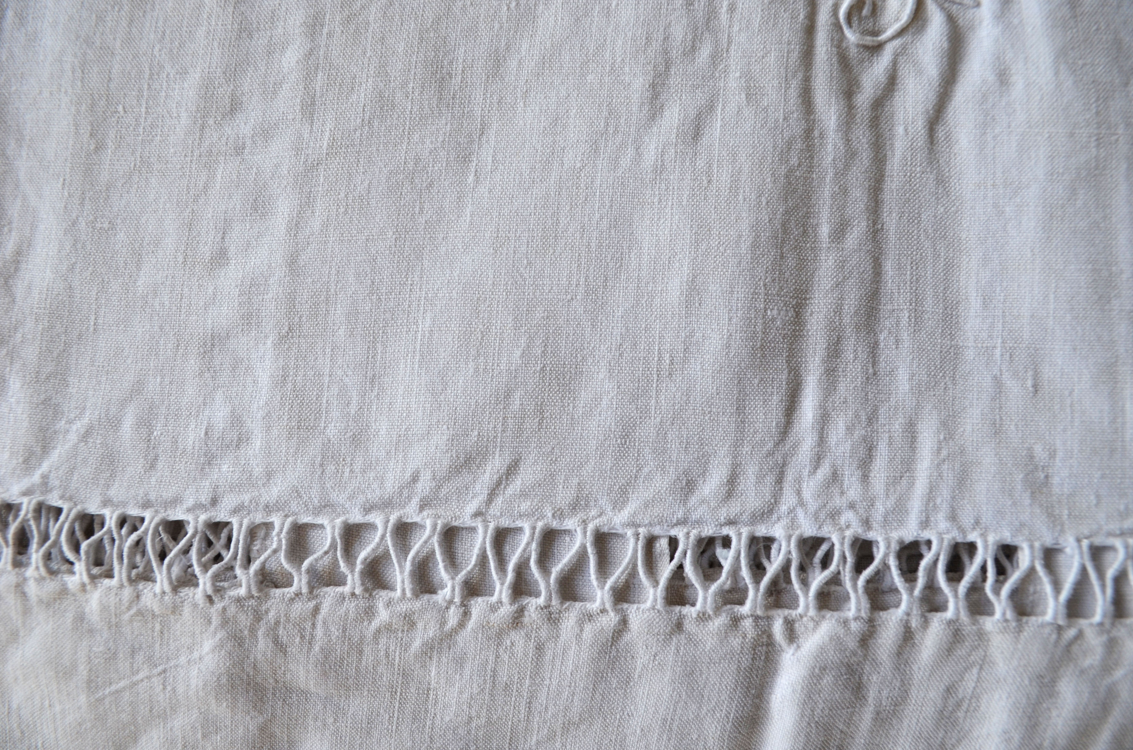 Old linen sheet embroidered