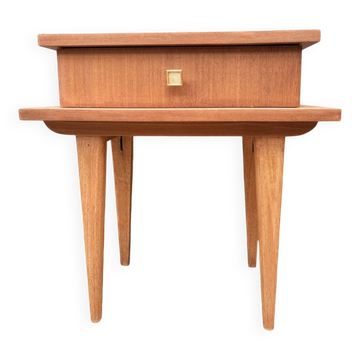 Table de chevet scandinave en teck Mid-Century, années 1950-1960