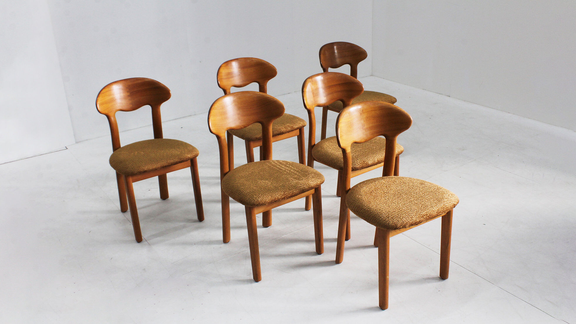 Vintage Danish solid teak dining room chairs Juul Kristensen set of 6